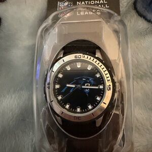 NFL Game Time Black and Silver Watch